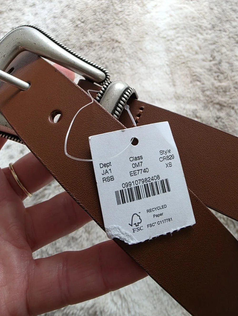 NWT J. Crew Western buckle belt in Italian leather, XS
